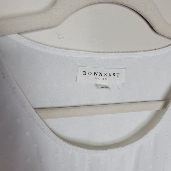 Downeast White Midi Dress Swiss Dot Cottagecore Fairycore Modest Angel Medium - Picture 8 of 12